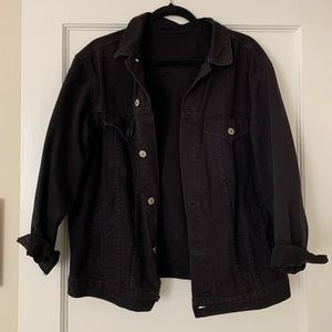 Oversized black denim jacket